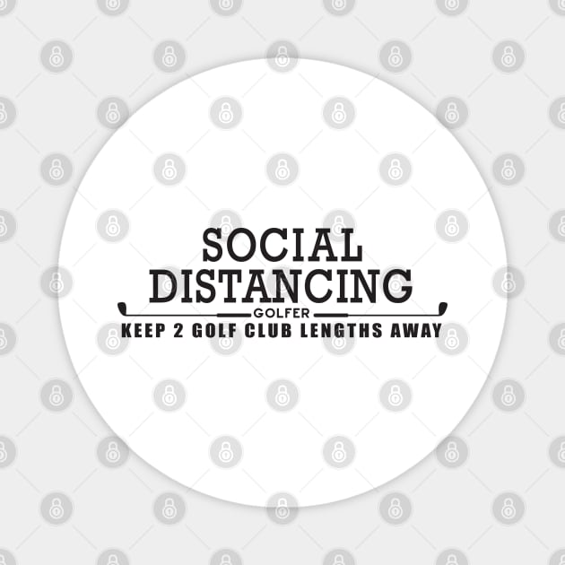 SOCIAL DISTANCING GOLFER - Black Magnet by Jitterfly